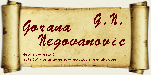 Gorana Negovanović vizit kartica